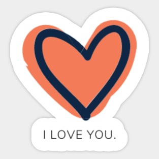 I love you peach heart Sticker
